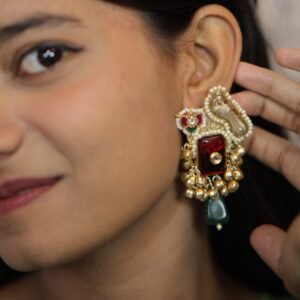 Manmani Kashmiri Studs | Premium Quality Brass Earrings