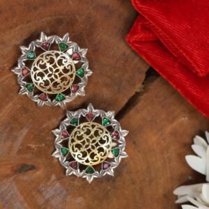 Dual Tone round Studs | Multicolour