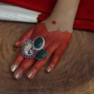 Viibhaya Cocktail Ring | Oversized | Brass