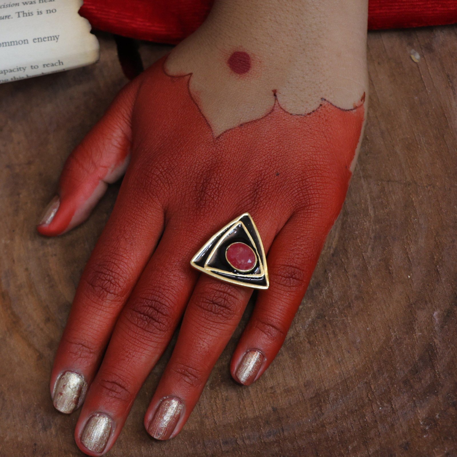 Multi Coloured Rings | Golden | Brass