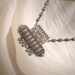 Premium Brass Silver Look Alike Neckpiece